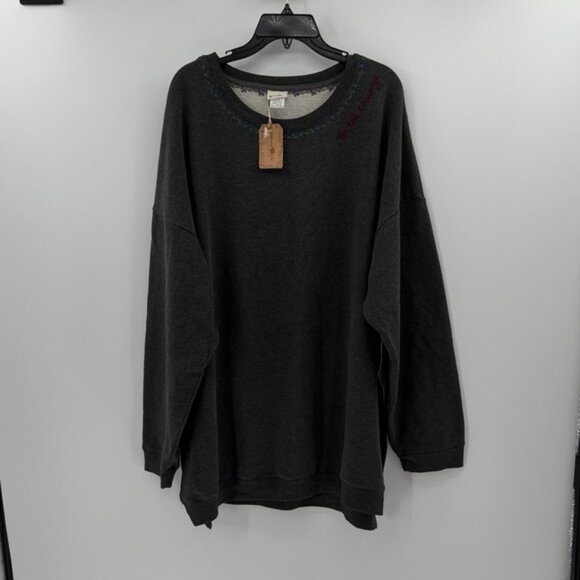 Natural Life Women's Be the Change Split Side Sweatshirt - Gray - L/XL - NWT - Picture 1 of 9